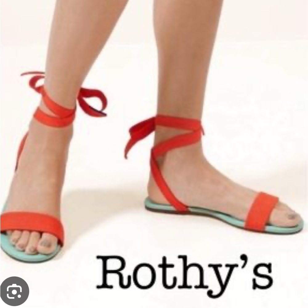 Rothy's Red Sandals Minimalist Design Sustainable